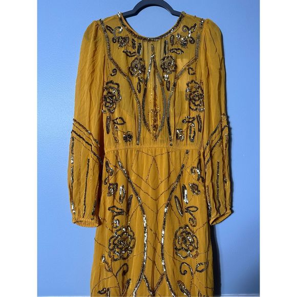 Anthropologie Let Me Be Juliet Sheer Maxi Dress Sz Small New - Picture 9 of 10